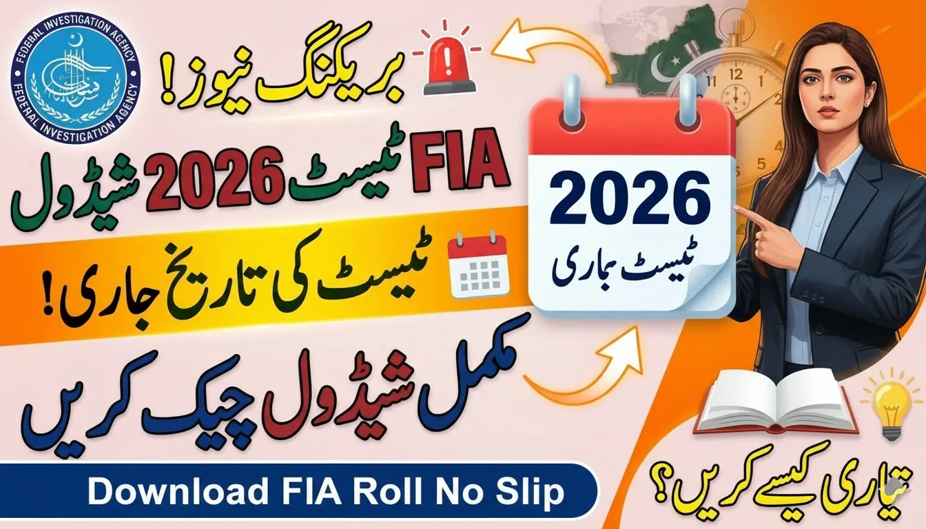 FIA Roll No Slip Download 2026 Physical & Written Test Date